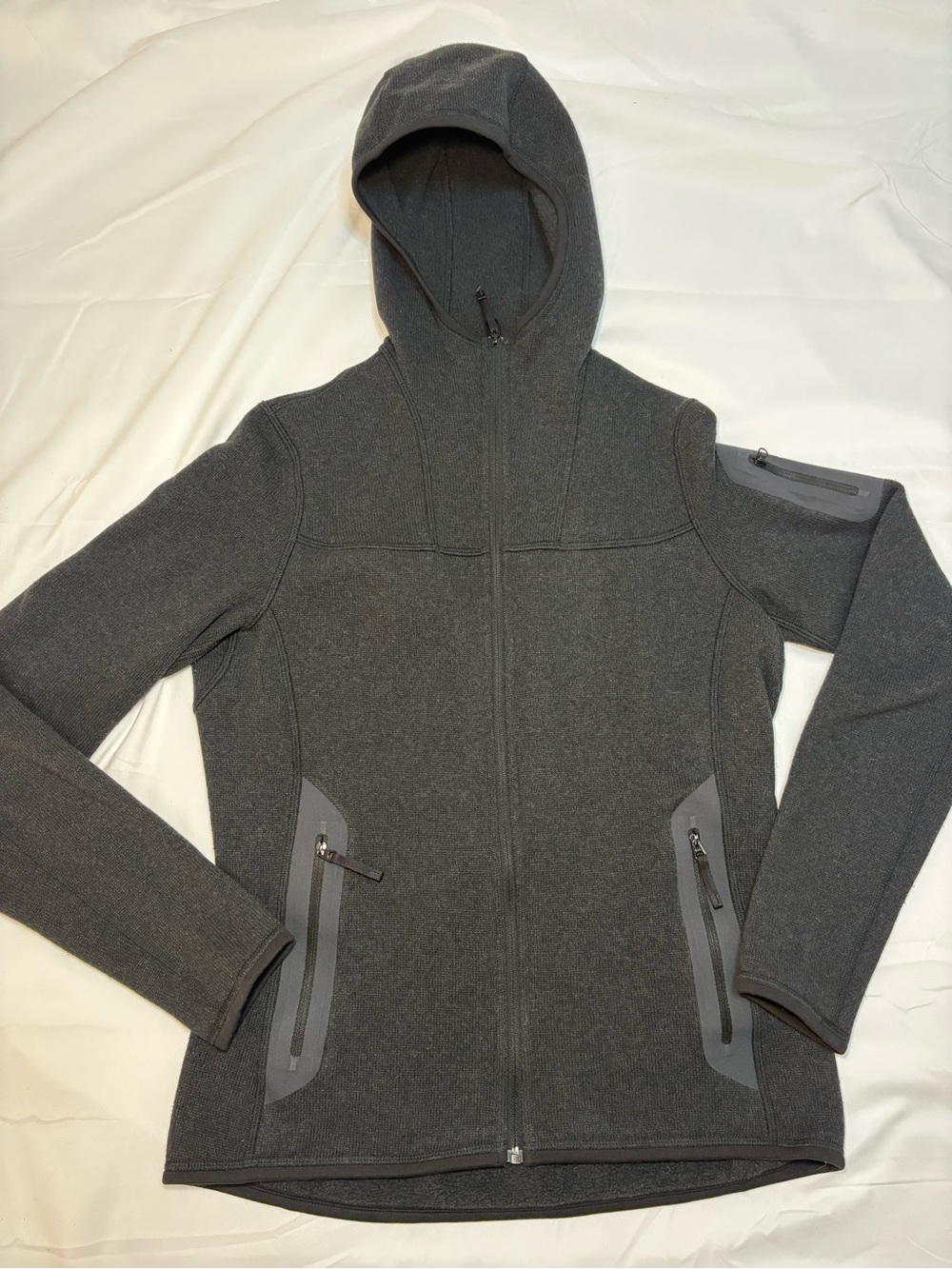 Arc'teryx Covert Hoody Full-Zip Fleece Jacket Women's Gray Black Charcoal - Picture 2 of 10